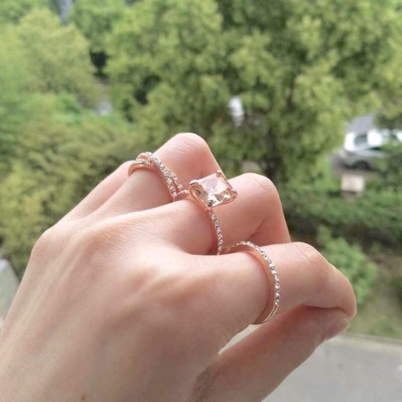 New Gorgeous 14k Gold Over Sterling Silver 3cts Champagne Diamond Ring Set - Picture 5 of 10